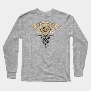 Wonderful dragon on a shield with wings Long Sleeve T-Shirt